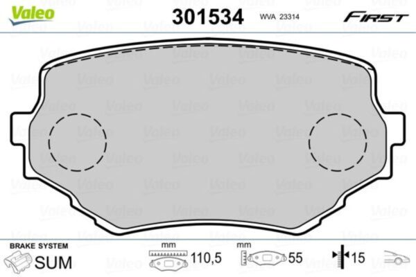 Kit pastiglie freno, Freno a disco FIRST ANTERIORI SUZUKI VITARA CODICE 301534 ANNO 1998 AL 2005