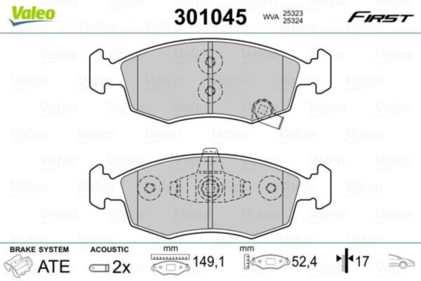 Kit pastiglie freno, Freno a disco ANTERIORI FIRST FIAT PANDA ANNO 2012 AL 2019