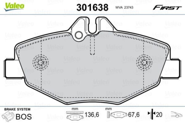 Kit pastiglie freno, Freno a disco FIRST ANTERIORI MERCEDES CLASSE E ANNO 2003 AL 2009 CODICE 301638