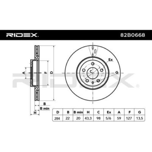 DISCO FRENO PER FIAT 500 / 500L / PANDA CODICE 82B0668